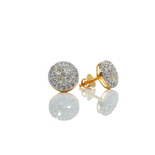 Load image into Gallery viewer, 0.58 CT. Natural Diamond Round Shape Stud Earrings In 10 KT Yellow Gold