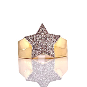 0.34 CT. Natural Diamond Star Ring In 10 KT Yellow Gold
