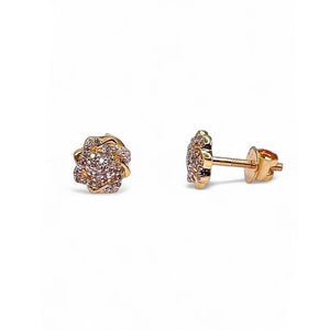 0.16 CT. Natural Diamond Stud Earrings In 10 KT Yellow Gold