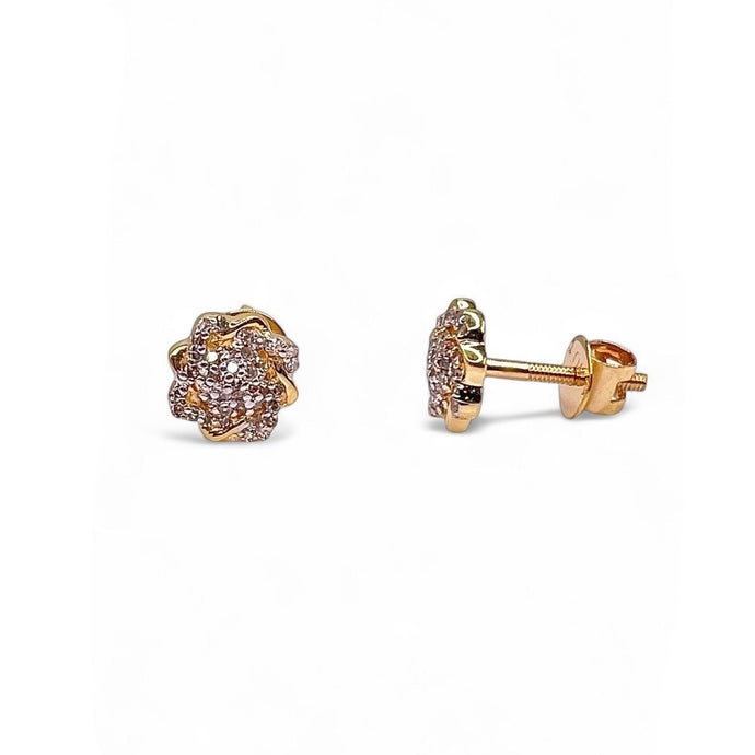 0.16 CT. Natural Diamond Stud Earrings In 10 KT Yellow Gold