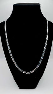 4mm Curb Link Chain In Silver