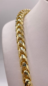 6.6mm Solid Diamond Cut Millennium Franco Link Chain In 10 KT Yellow Gold