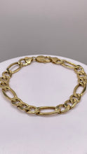 Load image into Gallery viewer, 9.4mm Mens Figaro Bracelet In 10 KT Yellow Gold