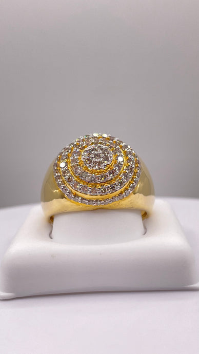 1.14 CT. Natural Diamond Round Shape Men’s Ring In 10 KT Yellow Gold