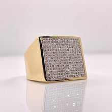 Load image into Gallery viewer, 0.75 CT. Natural Diamond Men’s Square Ring In 10 KT Yellow Gold