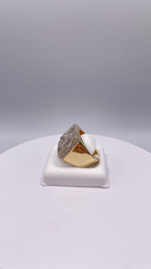 2.02 CT. Baguette & Round Natural Diamonds Men’s Square Ring In 10 KT Yellow Gold