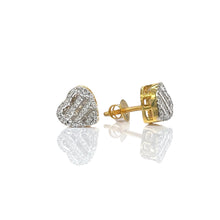 Load image into Gallery viewer, 0.31 CT. Natural Diamond Heart Shape Stud Earrings In 10 KT Yellow Gold