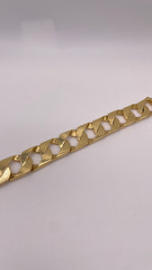 12.7mm Men’s Solid Link Bracelet In 18 KT Yellow Gold