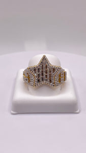 1.38 CT. VVS-VS Natural Diamond Star Ring In 10 KT Yellow Gold