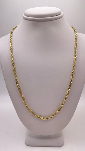 2.5mm Unique Rope & Link Chain In 10 KT Yellow Gold