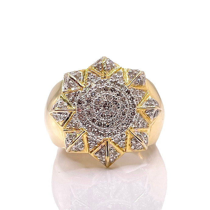 0.90 CT. Natural Diamond Men’s Ring In 10 KT Yellow Gold