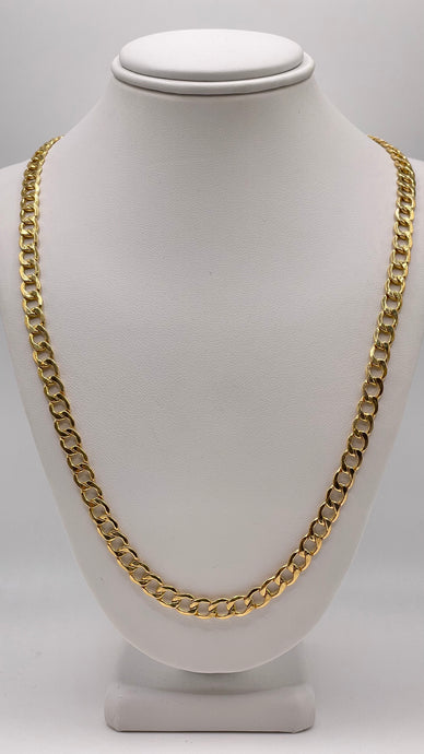 5.4mm Curb Link Chain In 14 KT Yellow Gold