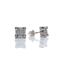 Load image into Gallery viewer, 0.14 CT. Natural Diamond Square Shape Stud Earrings In 10 KT White Gold