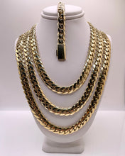 Load image into Gallery viewer, 9mm Solid Miami Cuban Link Chain With Box Lock In 10 KT Yellow Gold