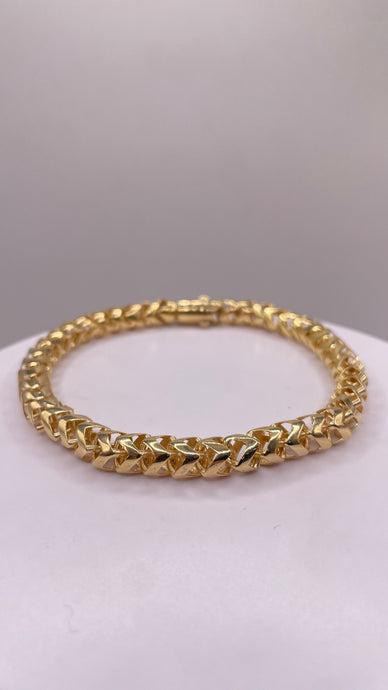 6.7mm Millennium Franco Link Bracelet In 10 KT Yellow Gold