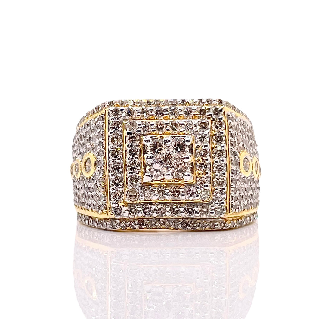 1.84 CT. Natural Diamond Men’s Ring In 10 KT Yellow Gold
