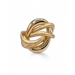 14 KT Yellow Gold Matte & Shiny Finish Women’s Ring