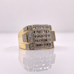 1.10 CT. Natural Diamond Men’s Ring In 10 KT Yellow Gold