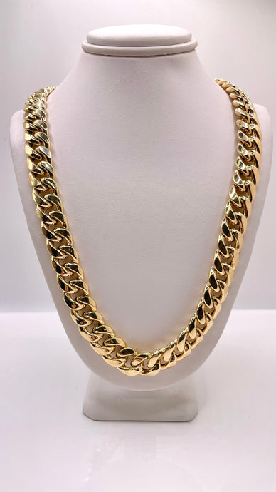 11mm Miami Cuban Link Chain In 10 KT Yellow Gold
