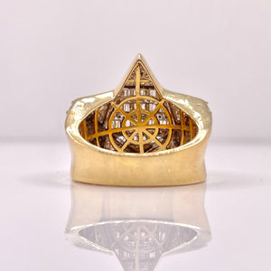 Approx 1.85 CT. Natural Diamond Star Shape Ring In 10 KT Yellow Gold