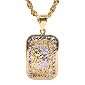 Lady Fortuna Pendent In 10 KT Yellow & White Gold