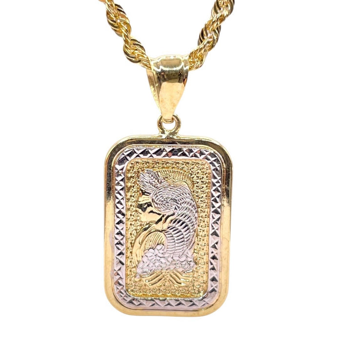 Lady Fortuna Pendent In 10 KT Yellow & White Gold
