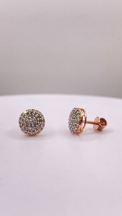 0.27 CT. Natural Diamond Round Shape Stud Earrings In 10 KT Rose Gold