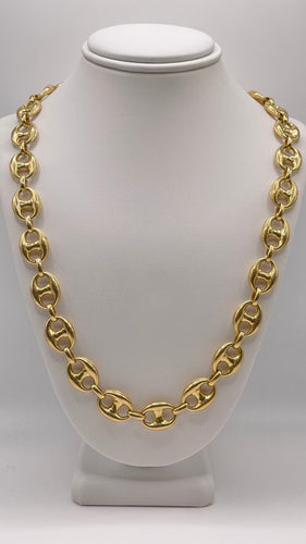 10.9mm Puff Gucci Link Chain In 14 KT Yellow Gold
