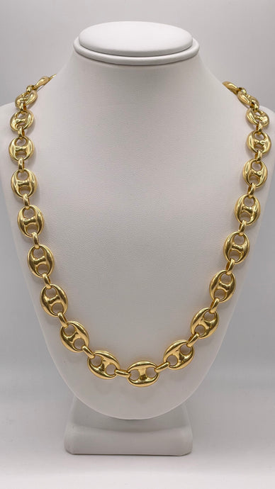 10.9mm Puff Gucci Link Chain In 14 KT Yellow Gold