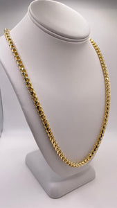 5.9mm Solid Diamond Cut Millennium Franco Link Chain In 10 KT Yellow Gold