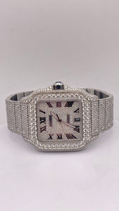 Cartier Santos Large With VVS-VS Natural Diamonds