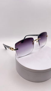 Cartier Black & Gold Acetate Sunglasses