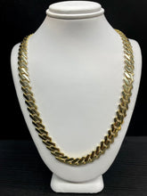 Load image into Gallery viewer, 9mm Monaco Link Chain In 10 KT Yellow Gold With CZ Lock