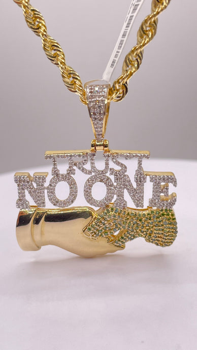 0.70 CT. Natural Diamond Trust No One Pendant In 10 KT Yellow Gold