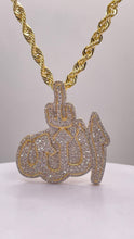 Load image into Gallery viewer, 1.69 CT. Natural Diamond Allah Pendent &amp; Rope Chain Combo In 10 KT Yellow Gold
