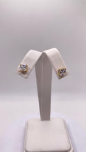 Load image into Gallery viewer, 6.0mm Princess-Cut Cubic Zirconia Stud Earrings In 10 KT Yellow Gold