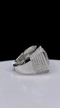 Load image into Gallery viewer, Men’s Square Shape Silver Ring With CZ