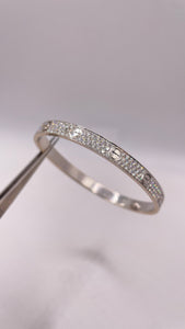 3.50 CT. Natural Diamond 18 KT White Gold Love Bangle