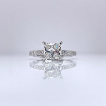 Load image into Gallery viewer, 1.95 CT. Lab Grown Princess Cut Diamond Engagement Ring In 14 KT White Gold
