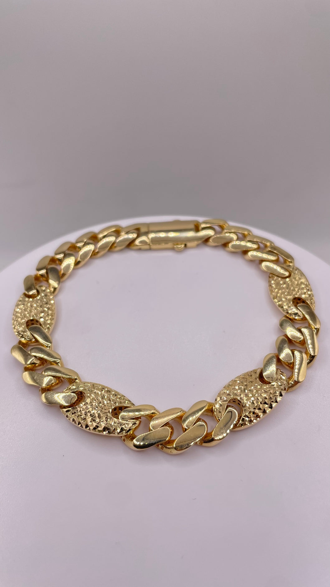 11.3mm Cuban X Diamond Cut Gucci Link In 10 KT Yellow Gold