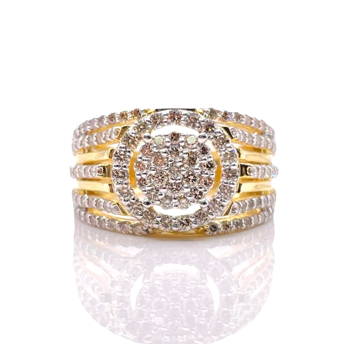 1.24 CT. Natural Diamond Round Shape Ring In 10 KT Yellow Gold