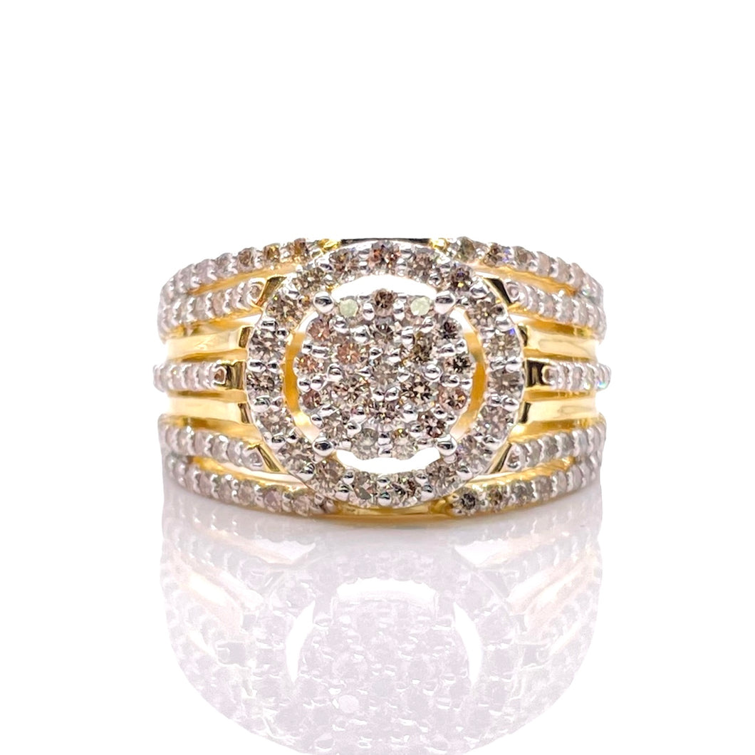 1.24 CT. Natural Diamond Round Shape Ring In 10 KT Yellow Gold
