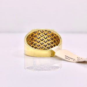 1.40 CT. Natural Diamond Square Shape Men’s Ring In 10 KT Yellow Gold