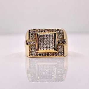 0.71 CT. Natural Diamond Men’s Ring In 10 KT Yellow Gold