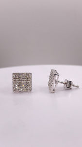 0.34 CT. Natural Diamond Square Shape Stud Earrings In 10 KT White Gold