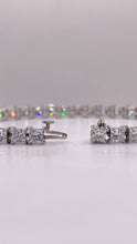 Load image into Gallery viewer, 11.02 CT. Lab Grown Princess-Cut Tennis Bracelet In 14 KT White Gold