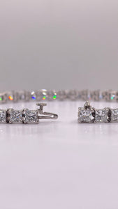 11.02 CT. Lab Grown Princess-Cut Tennis Bracelet In 14 KT White Gold