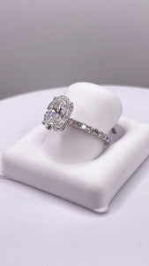 2.58 C.T. T.W Oval-Cut Certified Lab Grown Diamond Engagement Ring In 14 KT White Gold