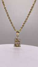 Load image into Gallery viewer, Jesus Pendent &amp; Rope Chain Combo In 10 KT Gold