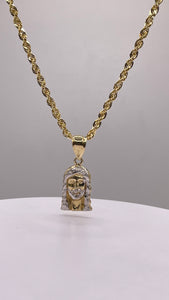 Jesus Pendent & Rope Chain Combo In 10 KT Gold